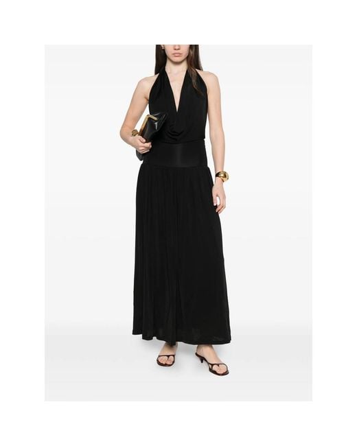 AYA MUSE Black Halterneck Maxi Dress