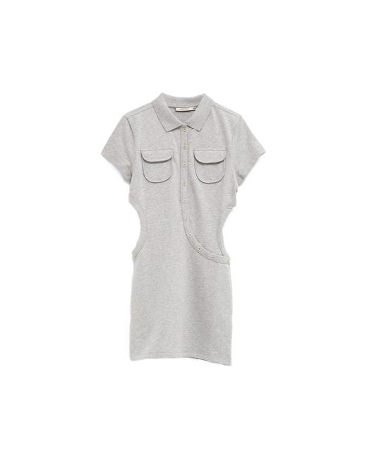 Paloma Wool Gray Susana Cut-Out Button-Up Dress