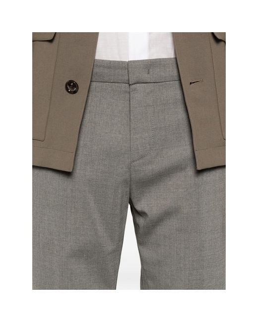 Dondup Gray Belt-Loops Tapered Trousers for men