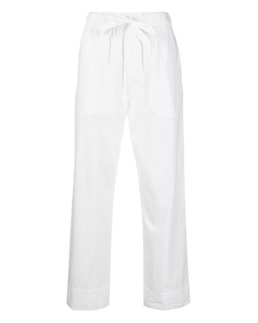 Tekla White Poplin Pajama Trousers