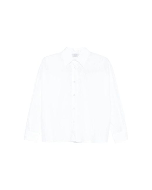 Mazzarelli White Button-Down Cotton Shirt