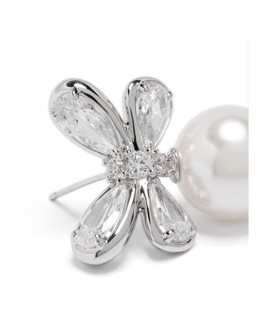 ShuShu/Tong White Butterfly-motif Drop Earrings