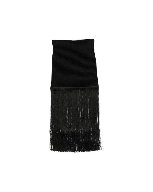 Alaïa Black Fringed Tube Skirt