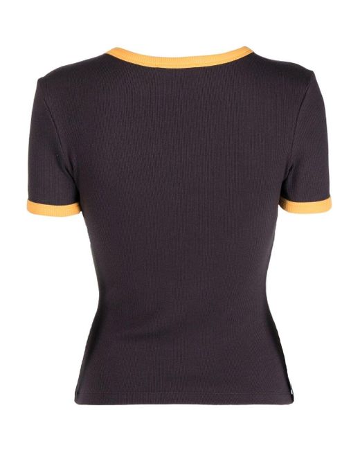 Paloma Wool Black Contrasting-Trim Short-Sleeved T-Shirt