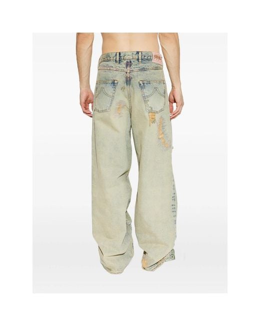 KENZO Natural Distressed Bleached-Effect Jeans for men