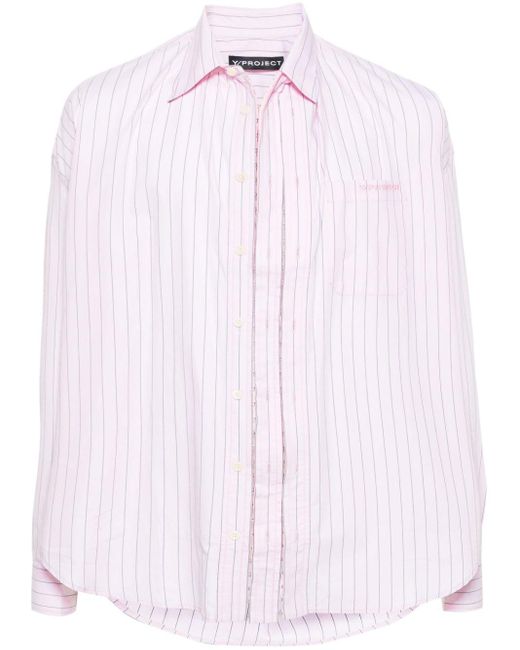 Y. Project Pink Striped Cotton Shirt