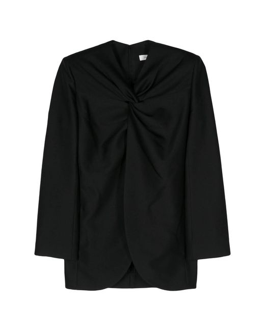 GIA STUDIOS Black Knot-Detail Twill Blouse