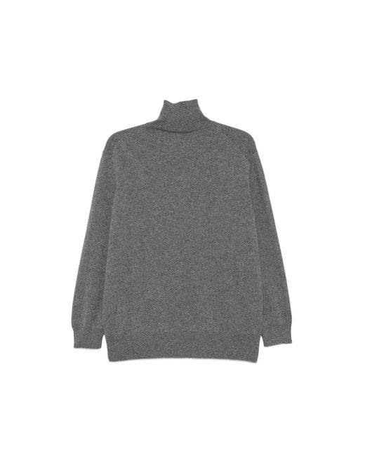 Malo Gray High-Neck Cashmere Sweater