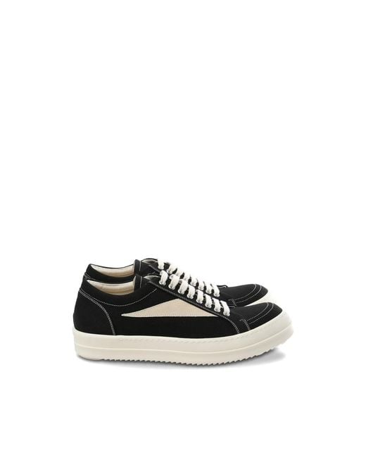 Rick Owens Black Panelled Low-Top Sneakers for men