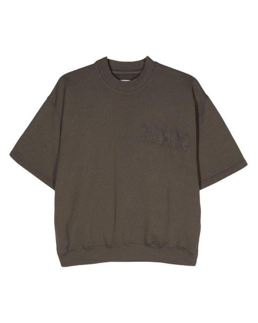 Magliano Gray Embroidered-Logo Cotton T-Shirt for men