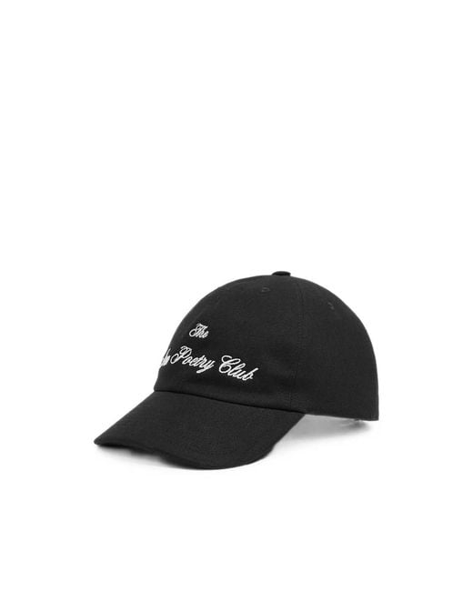 Ann Demeulemeester Black Tem Logo-Embroidered Denim Cap