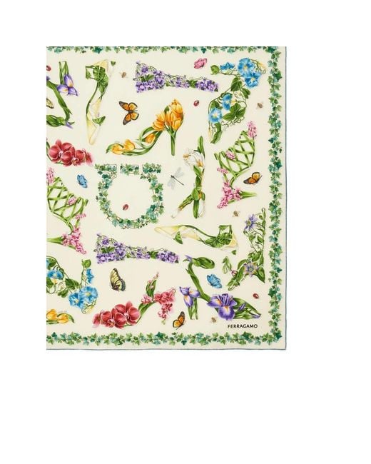 Ferragamo Green Neutrals Scarves