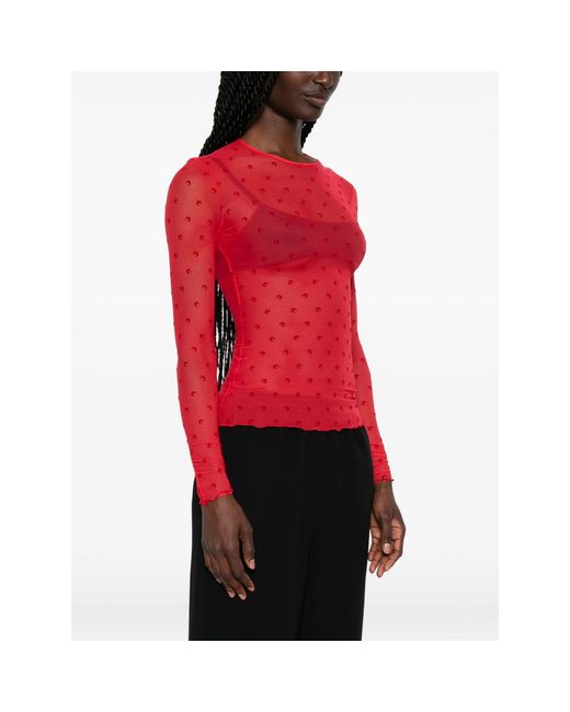 MARINE SERRE Pink Sweater Moon Print