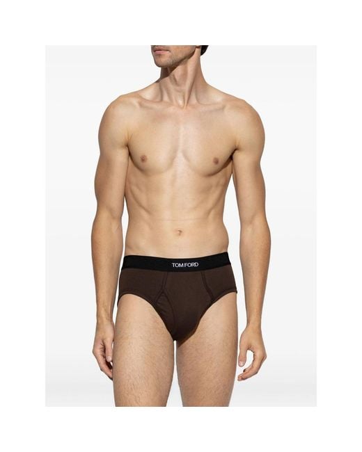 Tom Ford Black Branded-Waistband Briefs for men