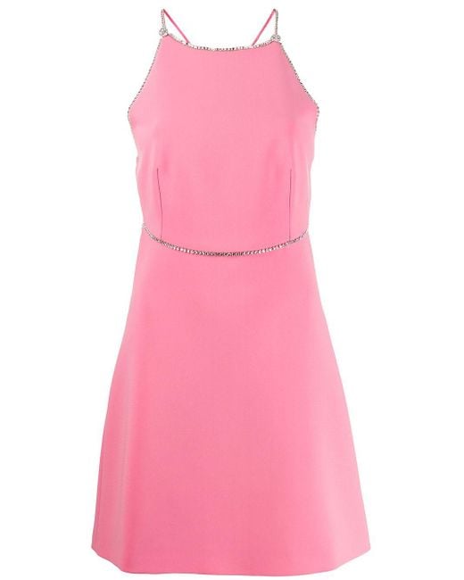Miu Miu Pink Crystal Trim Mini Dress