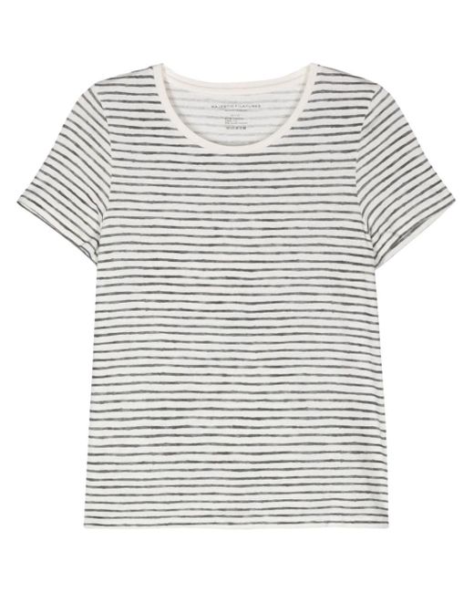 Majestic Filatures Gray Striped Short-Sleeve T-Shirt