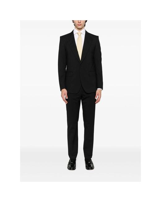 PT Torino Black Slim-Fit Pressed-Crease Trousers for men