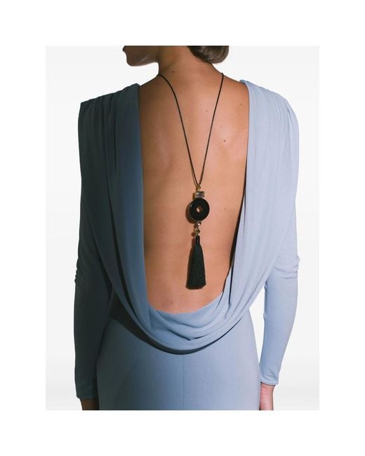 Jennifer Behr Metallic Tassel Dakota Necklace