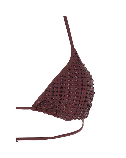 VENUJA Purple Rhinestone-Embellished Triangle Bikini