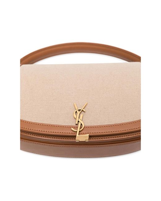 Saint Laurent Brown Neutrals Tote Bags