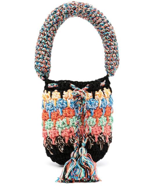 Alanui White Crochet-Knit Cotton Mini Bag