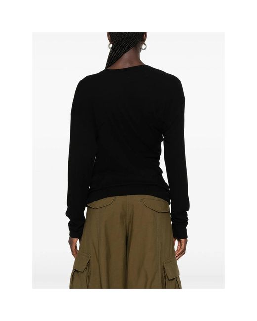 Vivienne Westwood Black Hebo Orb-Embroidered Draped Top