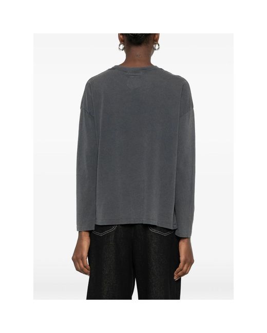 Anine Bing Gray Cotton T-Shirt