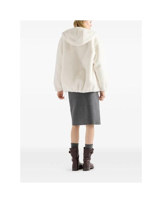 Prada Natural Reversible Hooded Jacket