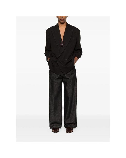 Lemaire Gray Wide Jeans for men
