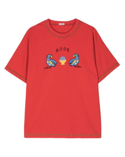 Bode Embroidered Organic-Cotton T-Shirt for men