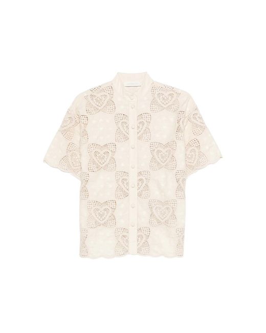 Zimmermann Natural Wanderlust Scalloped Shirt