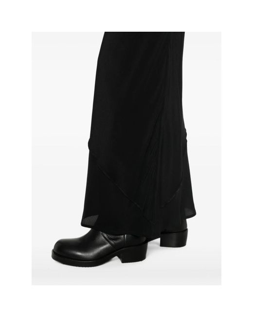 Baserange Black Asymmetric Panelled Midi Skirt