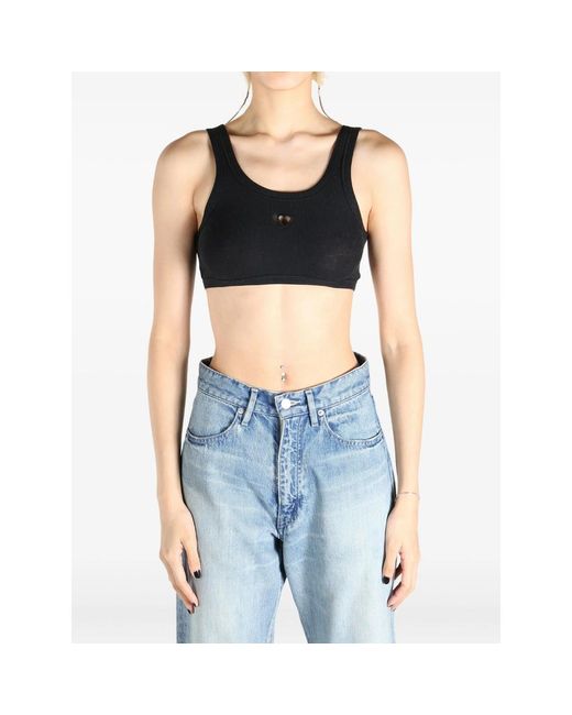 Baserange Black Ribbed Crop Top