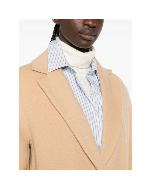 Vince Natural Notched-Lapels Single-Breasted Coat