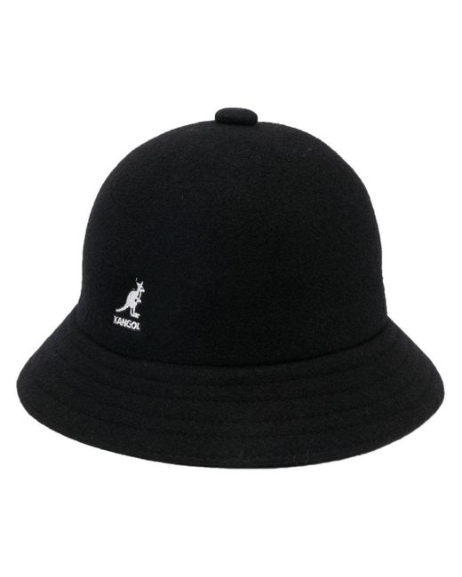 Kangol Wool Logo-embroidered Bucket Hat in Black for Men | Lyst