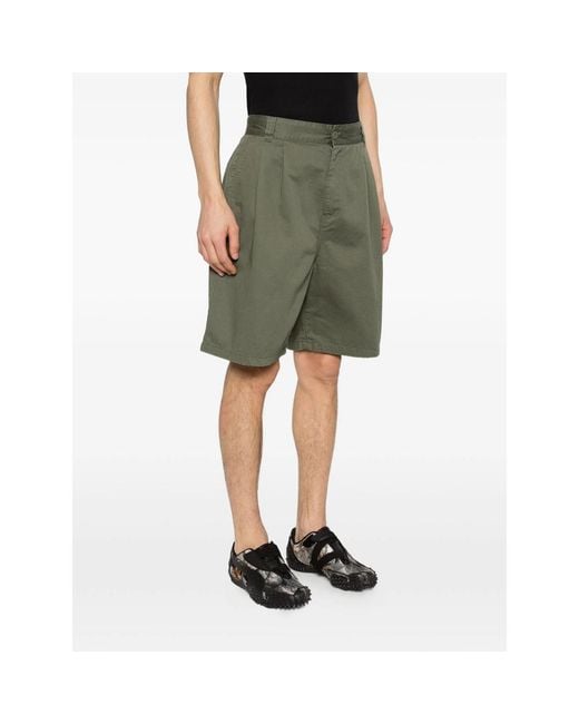 Carhartt Green Pleated Shorts for men