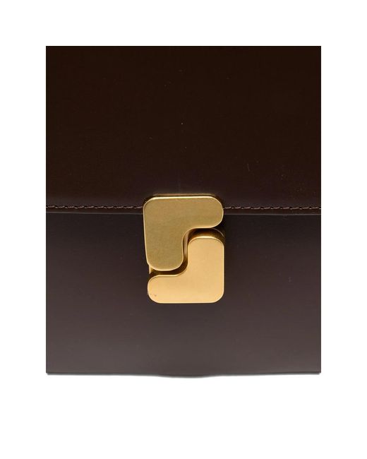 Soeur Brown Flap-Closure Cross Body Bag