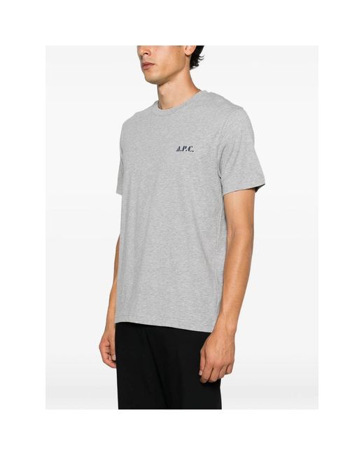 A.P.C. Gray A. P.C. Logo-Print T-Shirt for men