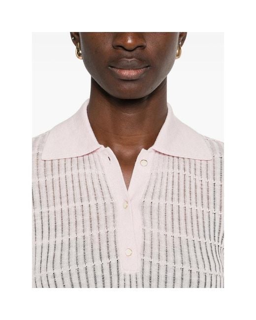 Max Mara Pink Light Ribbed Knit Sweater