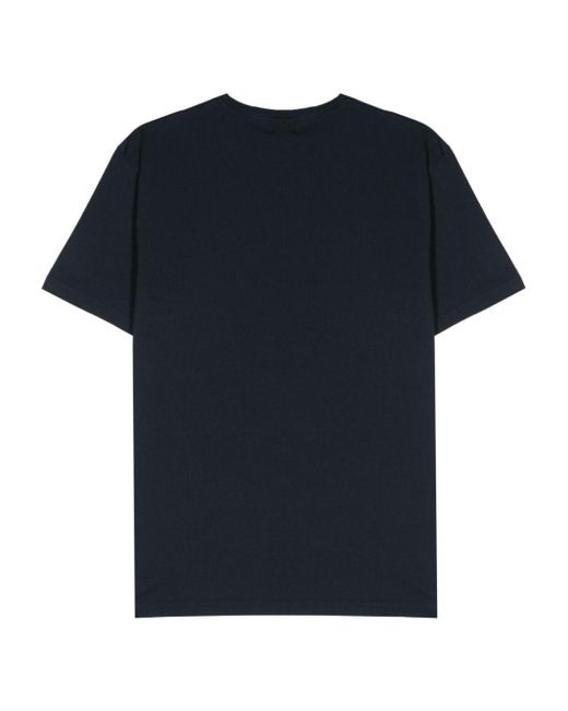 Woolrich Blue Logo-Print Cotton T-Shirt for men