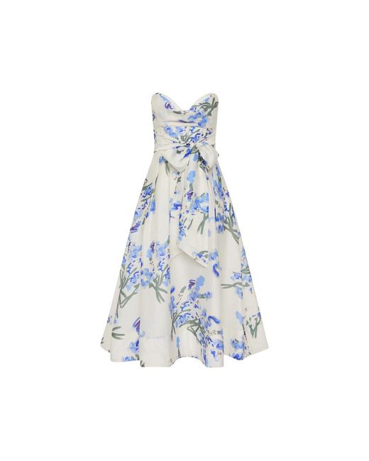 Rebecca Vallance Blue Sleeveless Bustier Dress