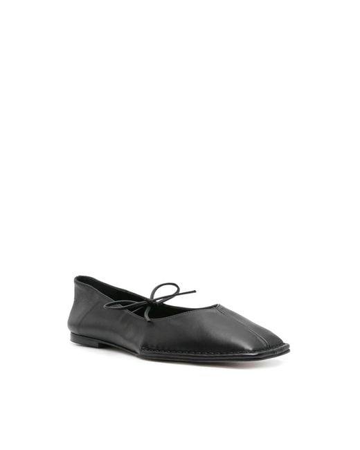 Alohas Black Sway Leather Ballerina Shoes