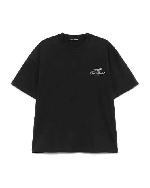 Cole Buxton Black Logo-Embroidered T-Shirt for men