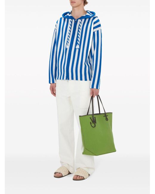 J.W. Anderson Blue Striped Hooded Cardigan for men