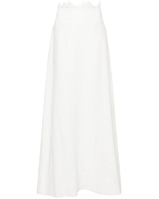 Ermanno Scervino White Broderie-Anglaise Long Skirt