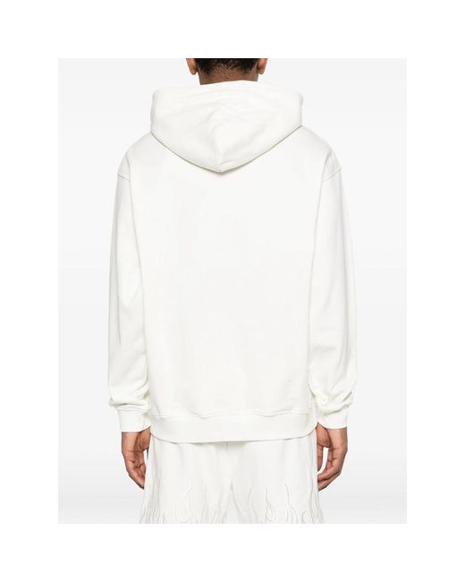 Vision Of Super White Flame-Embossed Hoodie for men