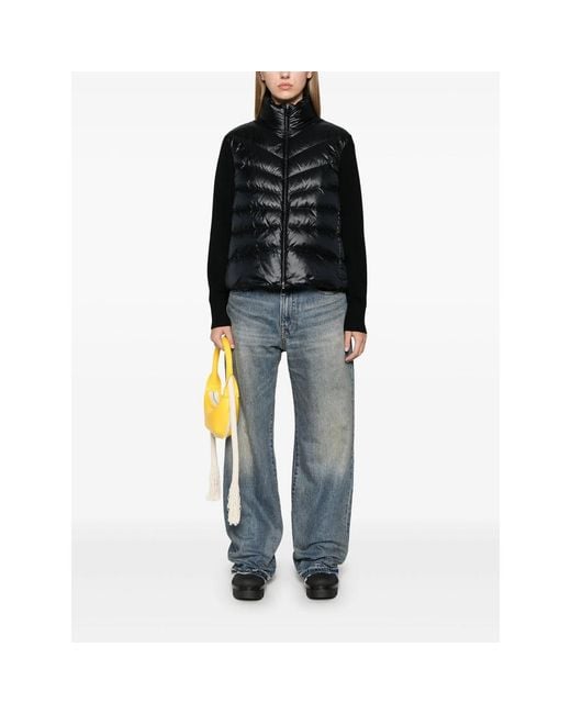 Moncler Black Logo-Patch Quilted Jacket