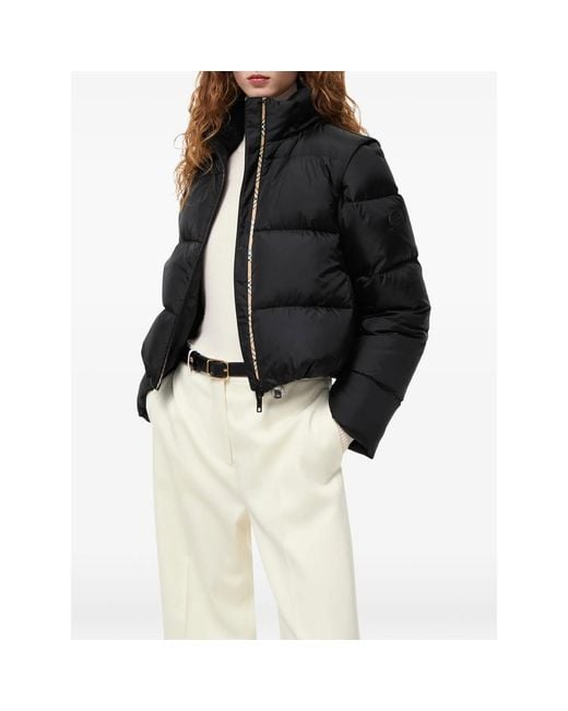 Burberry Black Check-Detail Puffer Jacket