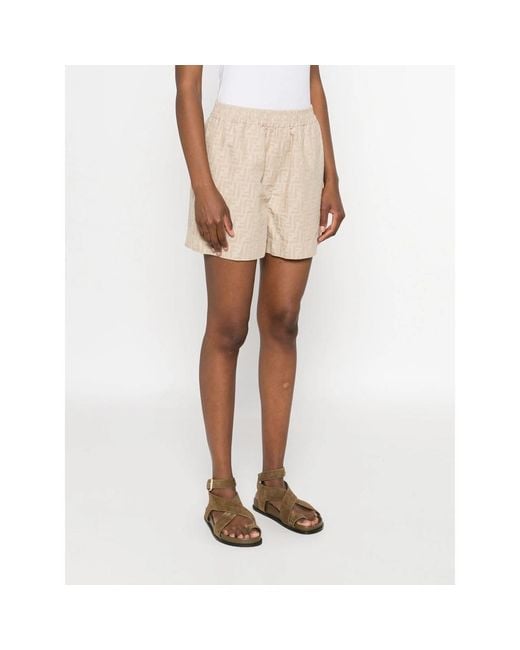 Fendi Natural Neutrals Shorts