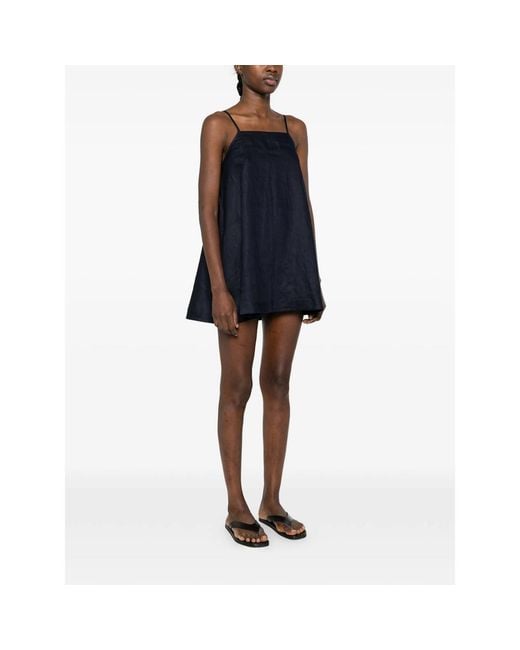 Bondi Born Black Leiden Square-Neck Mini Dress